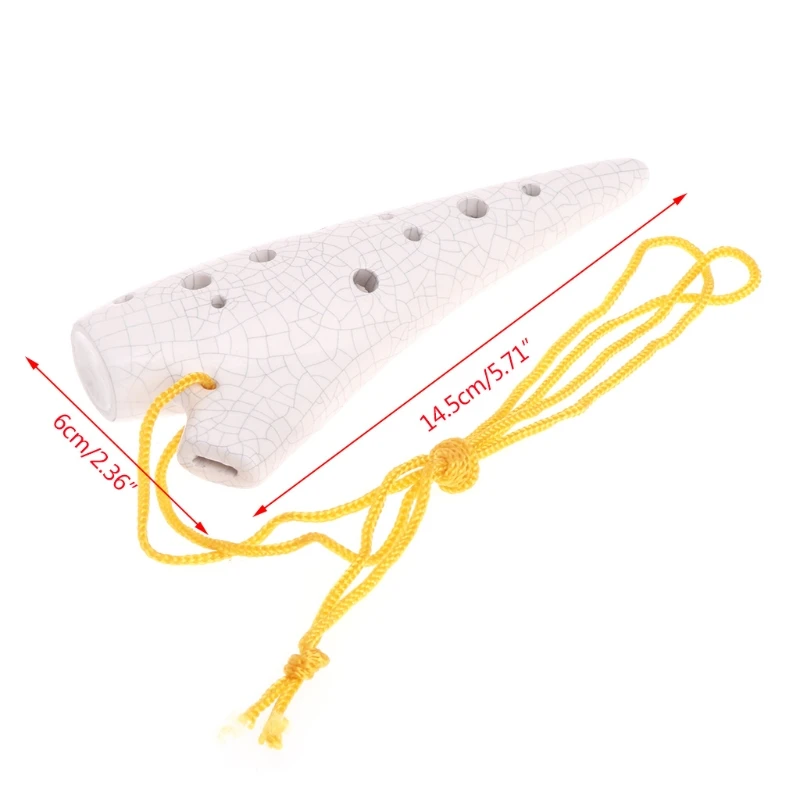 Керамические ветровые инструменты с 12 отверстиями Ocarina Flute Zelda Legend White Crack 875D |