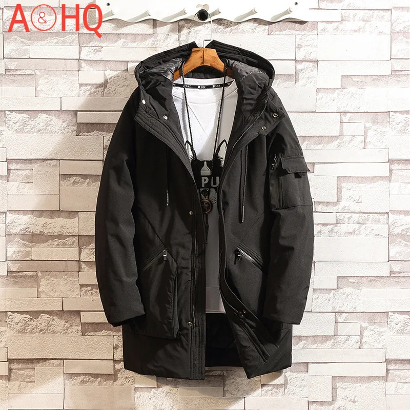 

New Japanese Fashion Overcoat Men Autumn Winter Long Jacket Cotton Padded Men Long Coat Hooded Outwear Jacket Plus Size 4XL 5XL