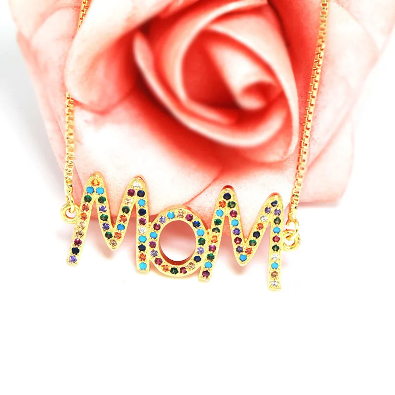 

Women Bracelet Supplies Adjustable Size Chromatic Boy Girl MaMa Charm Bracelets For Mom Girl Gift Friendship Jewelry Wholesale