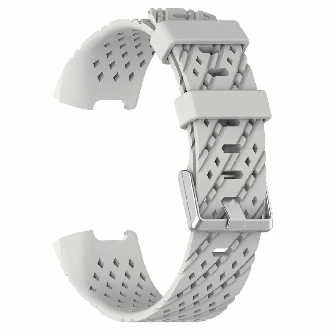 Ремешок силиконовый для часов Fitbit Charge 3 модный спортивный саржевый мягкий
