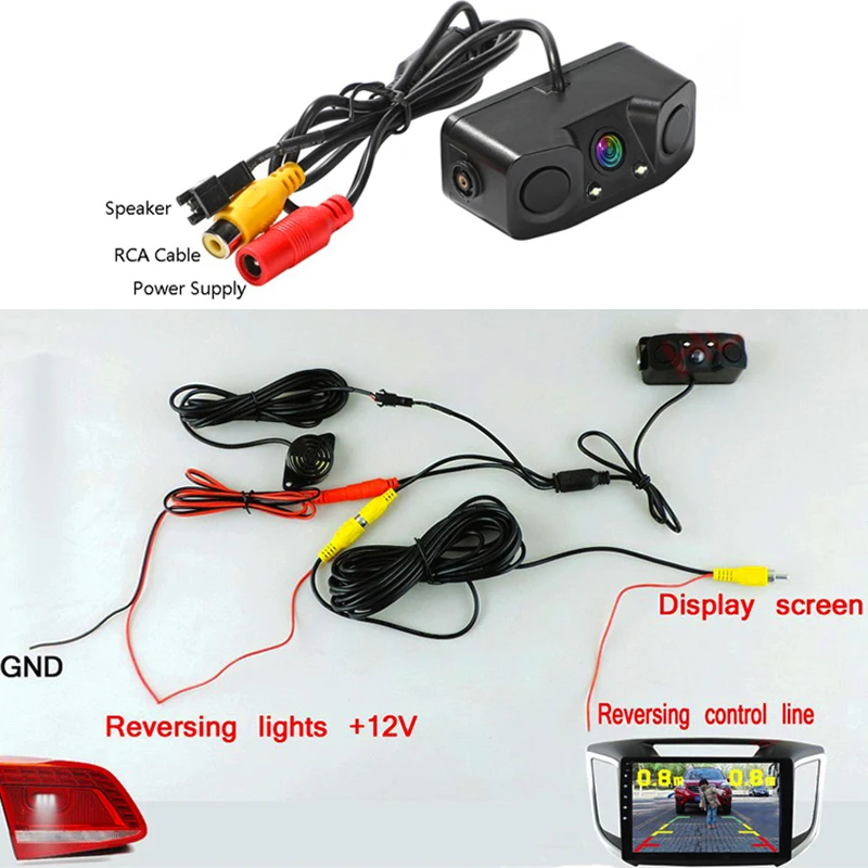Автомобильная камера заднего вида ночного видения парковочная радар датчик