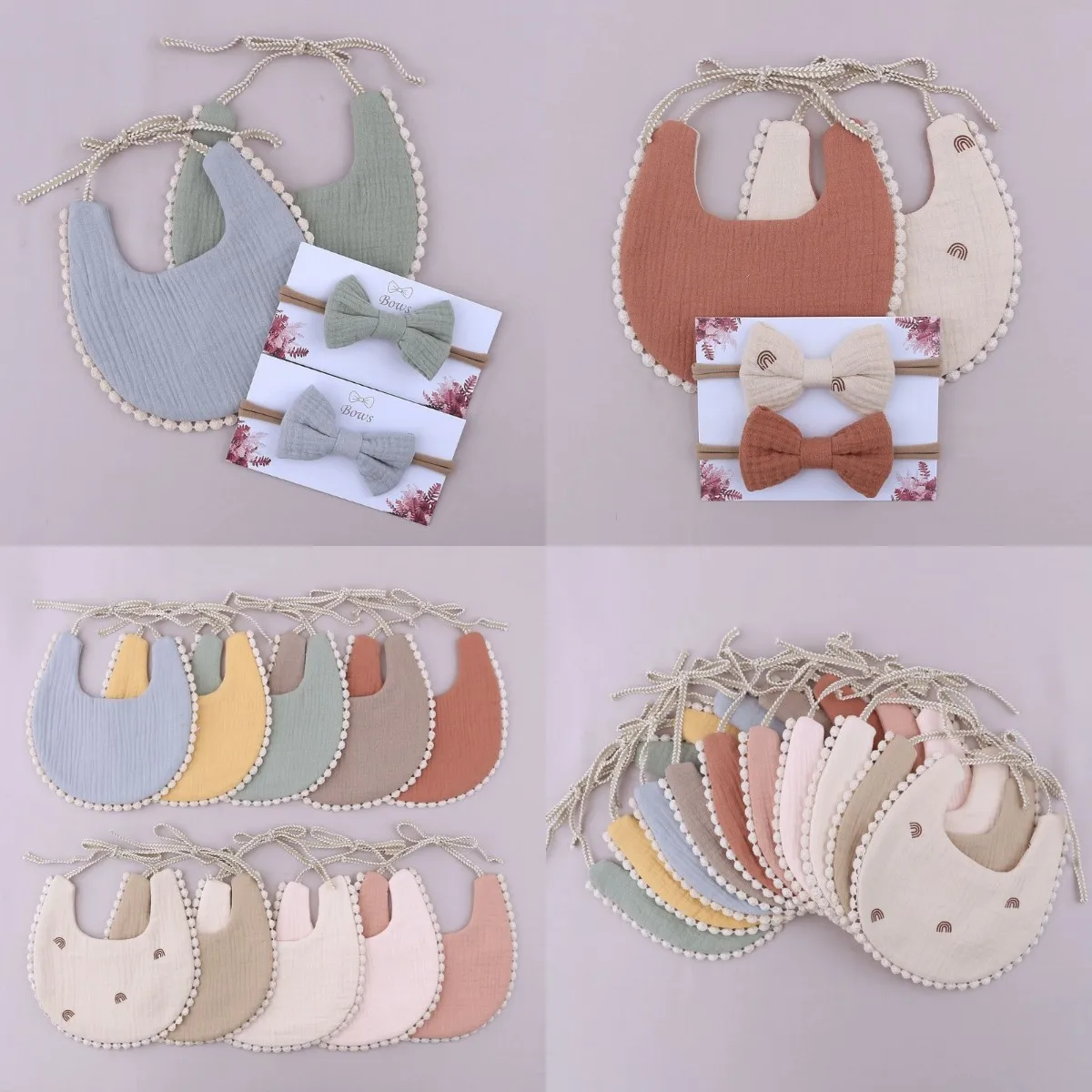 

Baby Headband Tassel Saliva Towel Floral Print Newborn Double Side Bibs Boys Girls Bandana Burp Cloths Feeding Smock Stuff