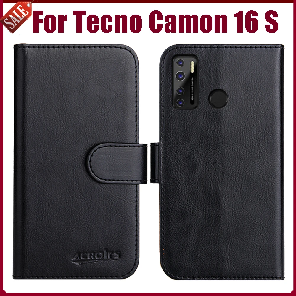 

Hot! Tecno Camon 16 S Case 6.6" Fashion 6 Colors Flip Soft Leather Wallet Protective Cover For Tecno Camon 16 S Case