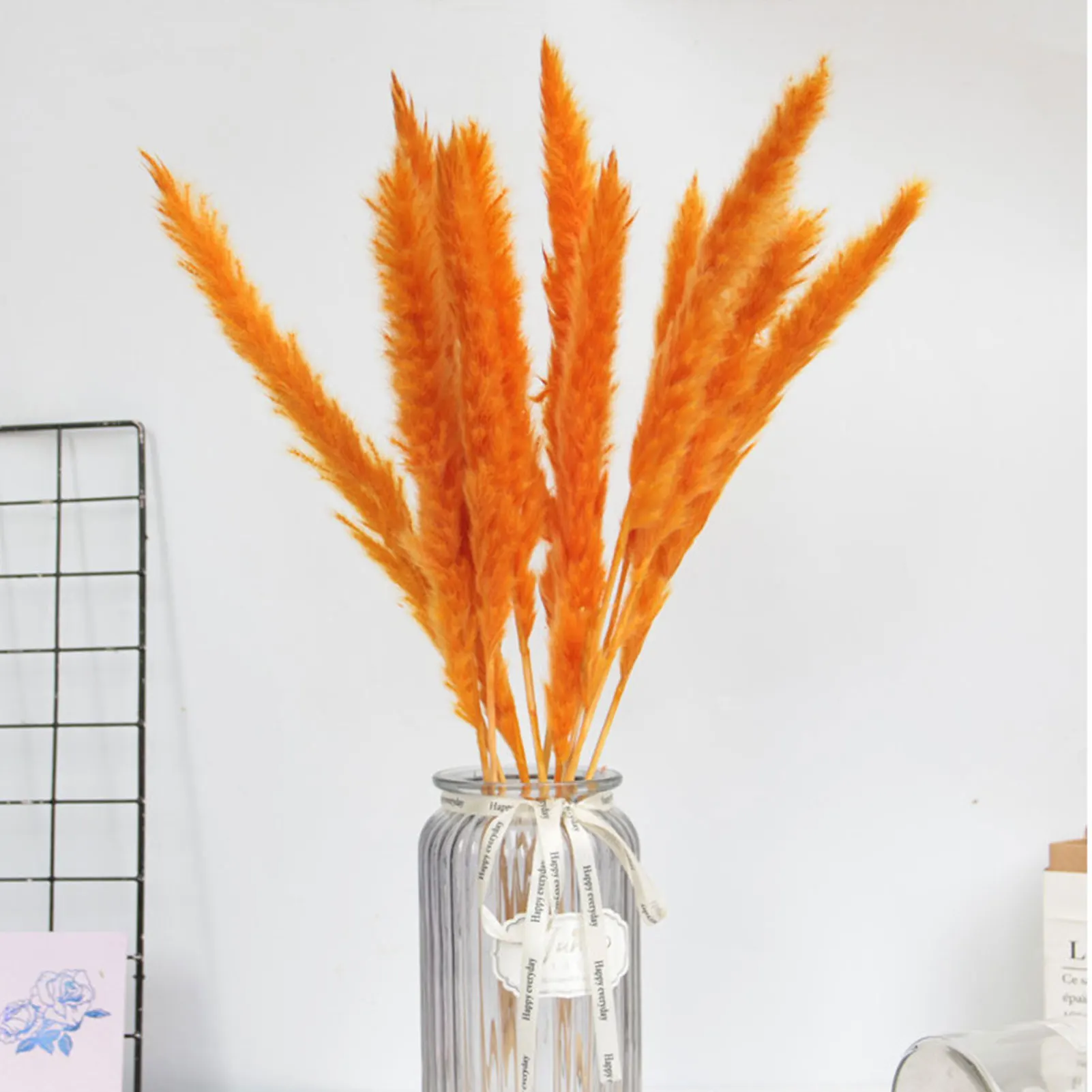 

15pcs Natural Dried Reed Grass Creative Home Wedding Cafe Furnishings DIY Home Wedding Flowers Pampas Grass