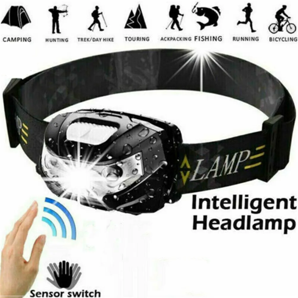 

Mini Portble LED Headlamp Smart Motion Sensor Headlight Waterproof Outdoor Camping Flashlight Head Light Torch Night Lantern