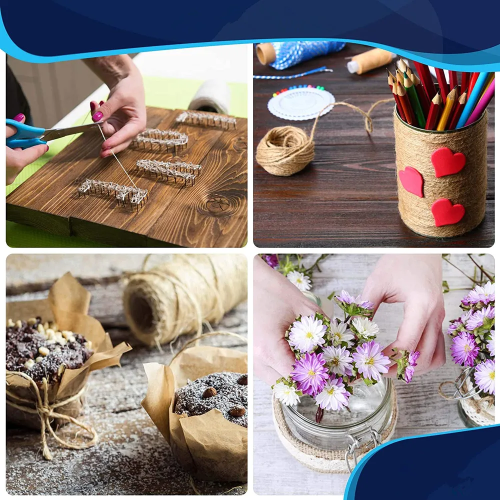 Натуральный джутовый шпагат лучший подарок для рукоделия Рождественская