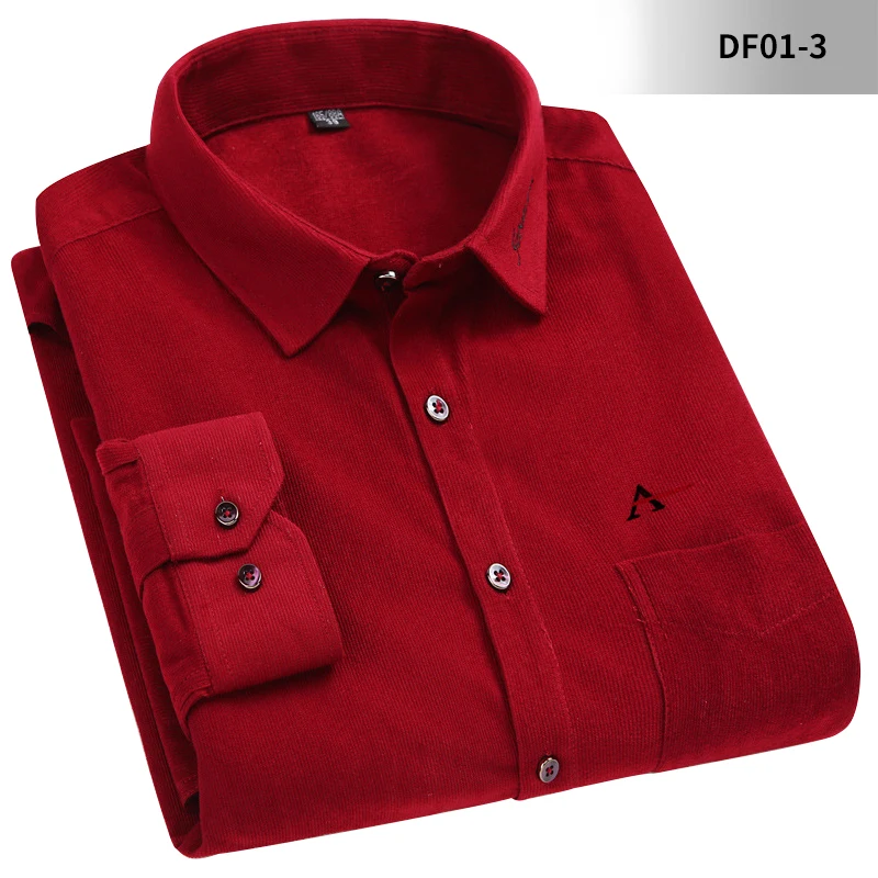 New men's corduroy shirt 2020 Autumn Long-Sleeved Camisa Social Masculina Casual Slim Fit Men Shirt Blouse Colcci Aramy