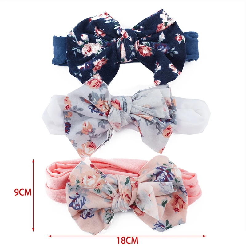 Diadema de flores el&aacute;stico estampado para ni&ntilde;os y reci&eacute;n nacidos, bandanas con lazo para beb&eacute;, sombreros ni&ntilde;as, regalos bonitos, accesorios para fotos-2