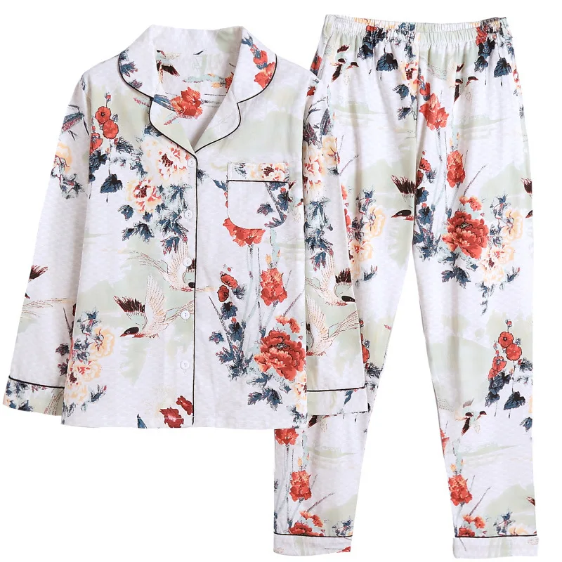 Пижамы женские хлопковые домашние костюмы кальсоны пижамные комплекты пижамы с