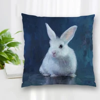 custom rabbit art painting pillowcase with zipper bedroom home office decorative pillow sofa pillowcase cushions pillow cover