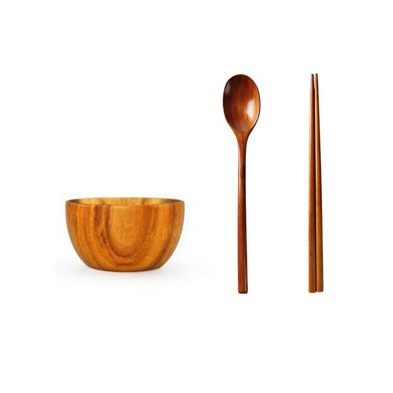 

1Pc Wooden Bowl Japanese Style Wood Rice Soup Bowl Salad Bowl Food Container Large Small Bowl for Kids Tableware Wooden Utensils