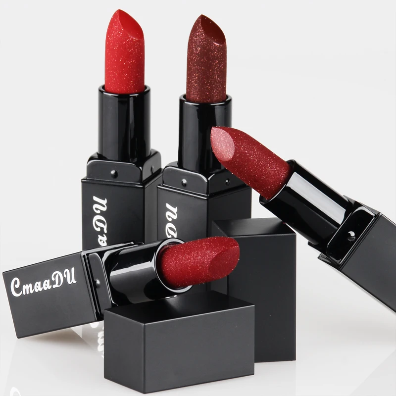 

Glitter Lipstick Moisturizing Makeup Lipstick Waterproof Lipstains Sexy Shiny Red Cosmetics Pigment Nude Rouge A Levre