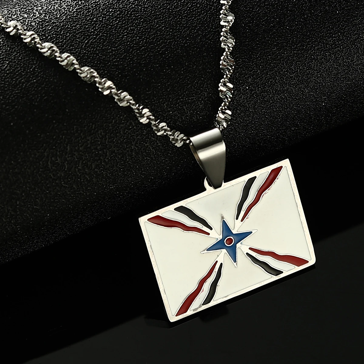 

Эмалированная цепочка с подвеской из нержавеющей стали Ashur, ассирийское ожерелье для женщин и мужчин, ювелирные изделия