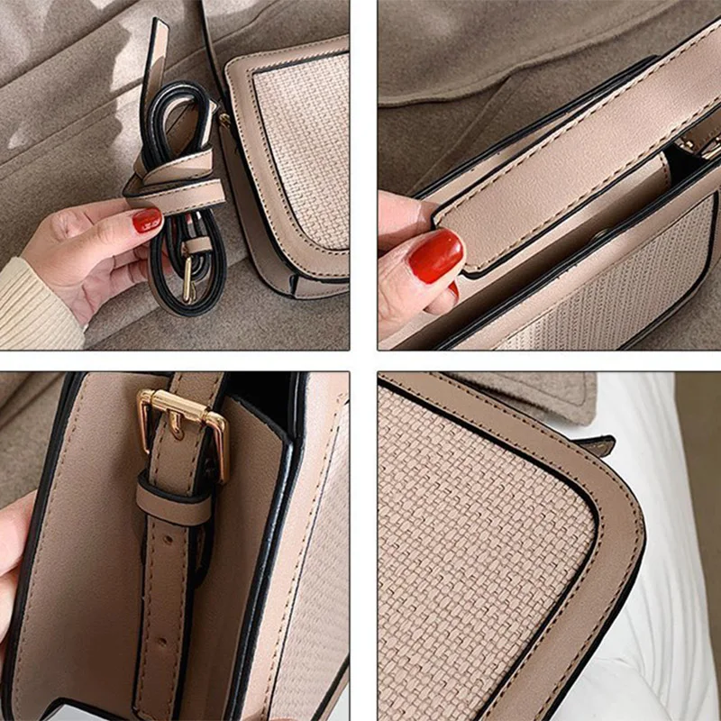 

Fashion Handbag Women Designer High Quality Artificial Leather Shoulder Bag Ladies Simple Youth Luxury Square Bags Small Red