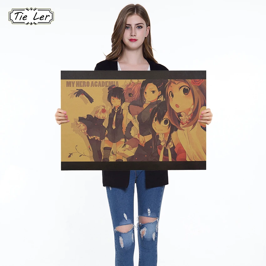 

1PC Japanese Anime Posters My Hero Academia Kraft Paper Art Wall Poster Painting Bedroom Living Room Home Decoration
