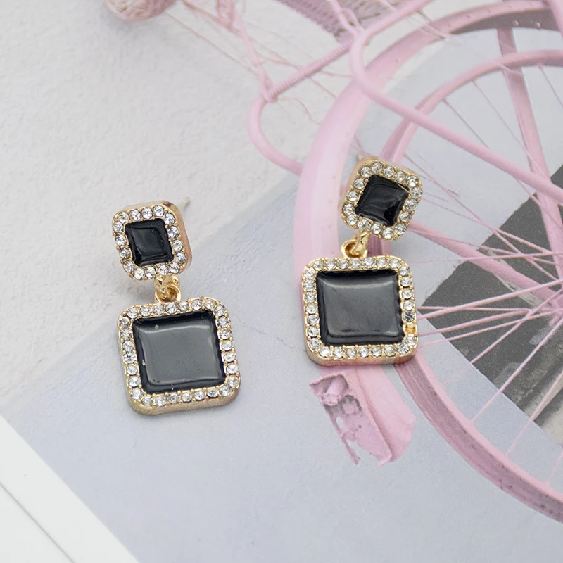 CARTER LISA модные женские Геометрические Квадратные большие серьги с квадратной