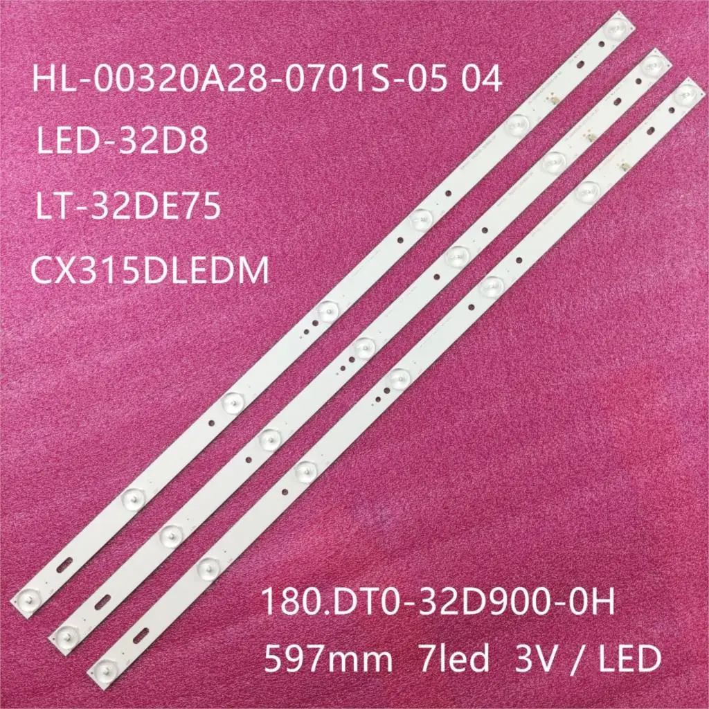 3 шт. светодиодный Подсветка полосы для JVC 32LEM-1009 32LEM-1007 LE-32D7 ED-32D8 LT-32DE75 HL-00320A28-0701S-04 B0