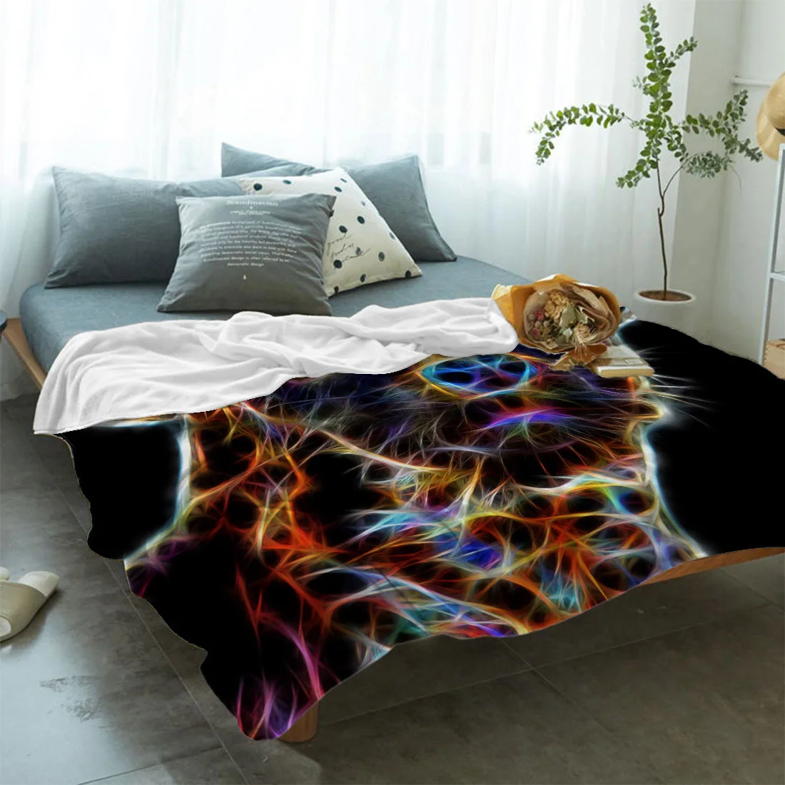 Одеяло в африканском стиле с изображением пятнистой гиены портативное