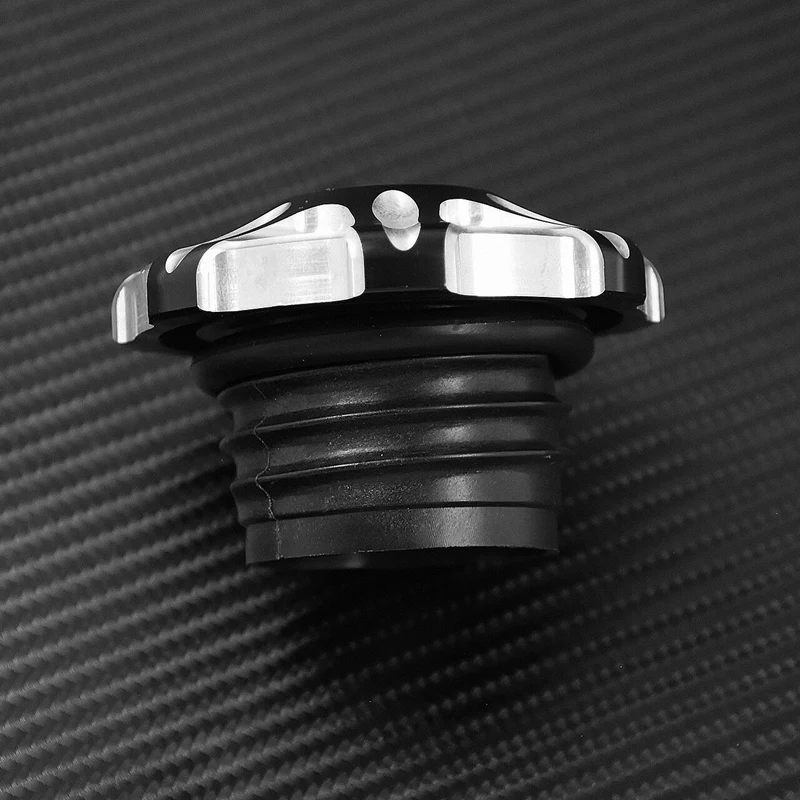 

Chrome& Black Gas Cap Fuel Oil Tank Cover For Sportster Softail Road King