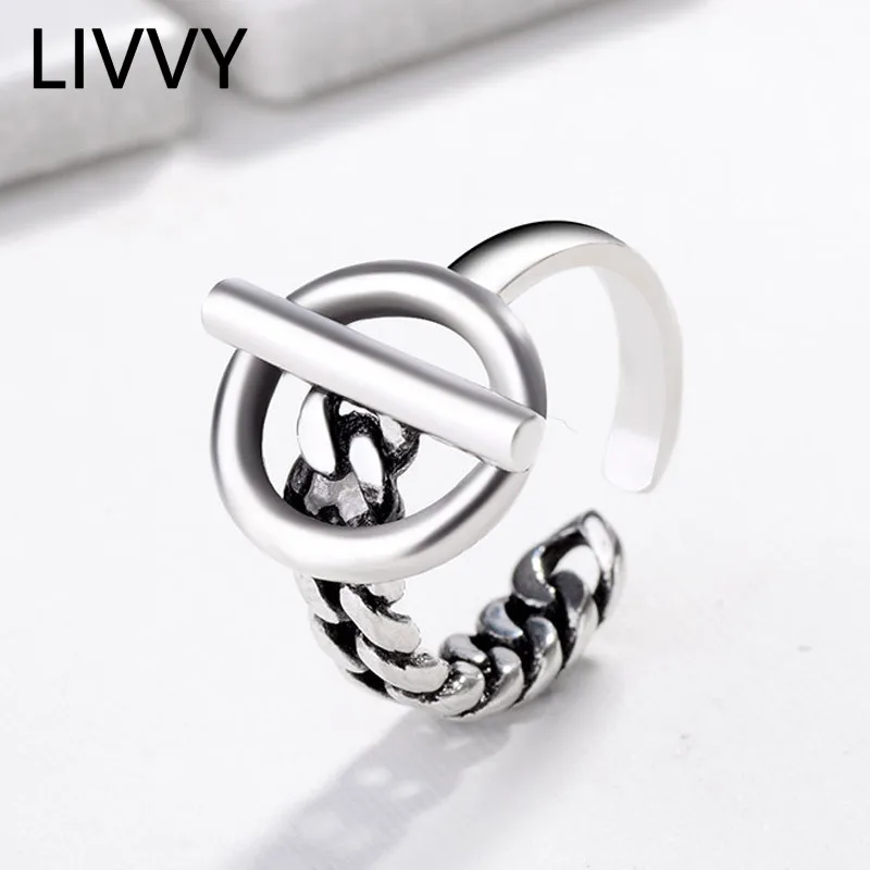 

LIVVY Silver Color Fashion Simple Irregular Twisted Smooth Opening Ring Geometric Wave Finger Ring For Women 2021 Trend