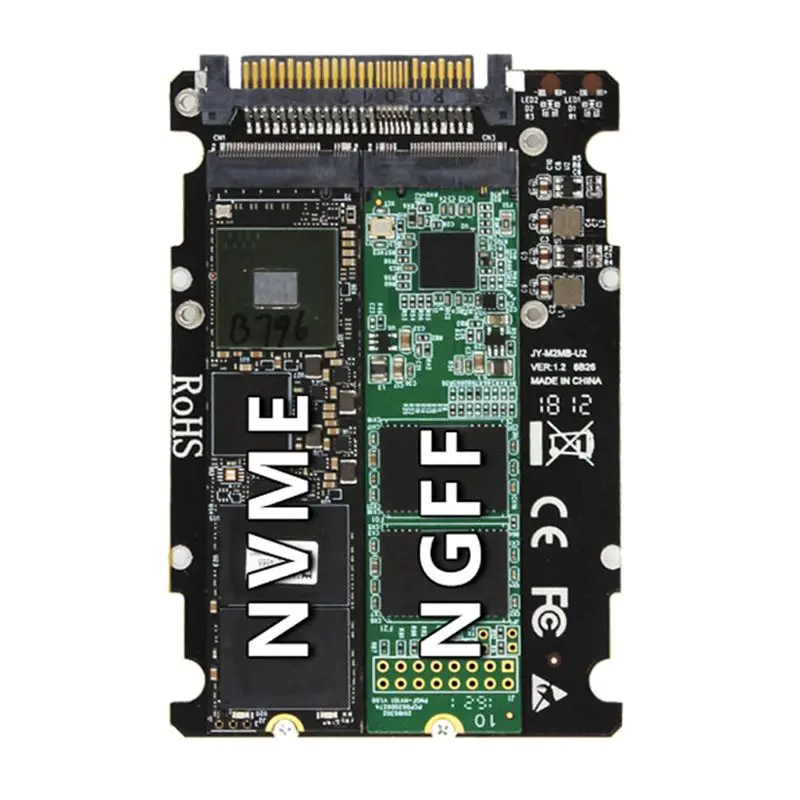 M.2 SSD to U.2 Adapter 2 in 1 M.2 NVMe Key B/M SSD to PCI-e U.2 SFF-8639 Adapter PCIe M2 Converter Desktop Computer