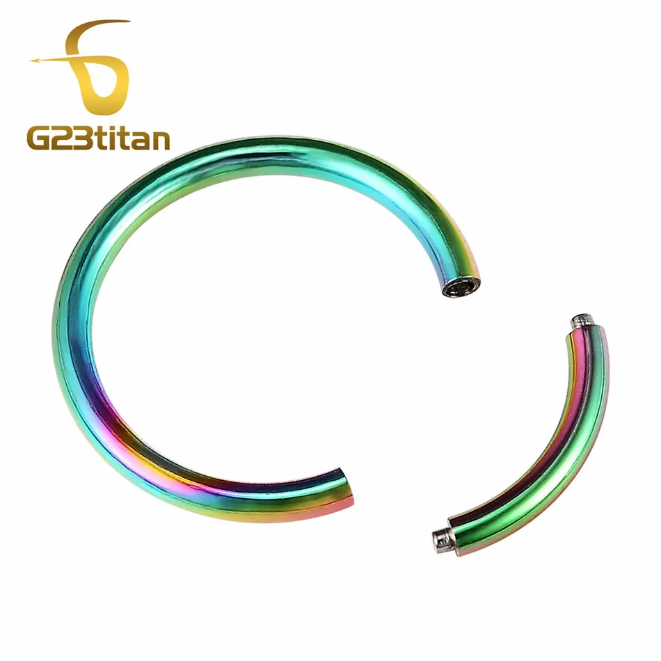 G23titan G23 титановые универсальные кольца для ушей, не Спиральные серьги, пирсинг, ювелирные изделия для тела, 4 цвета на выбор