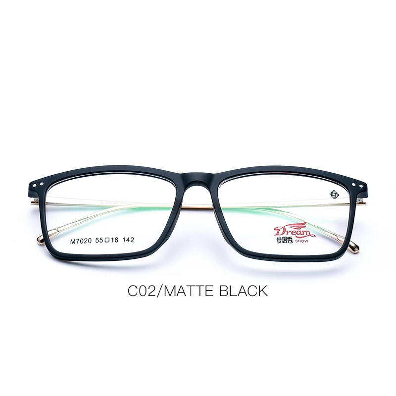 C02 Matte black Мужские TR90 Оптическое стекло es оправа прозрачная Близорукость глаз Стекло корейский рецепт очки Рамка# M7020 - Цвет оправы: C02 Matte black