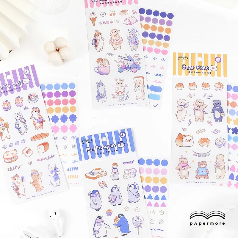 

Наклейка для скрапбукинга, наклейка с милыми животными, наклейка для журнала, телефона, дневника, Декор, школьные принадлежности кавайи кан...