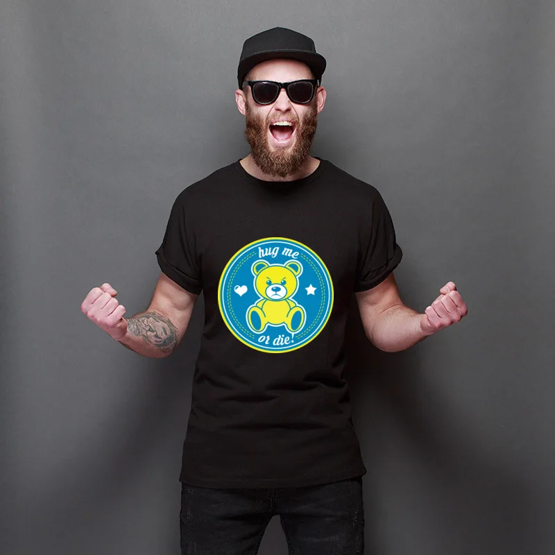 

Hug Me Or Die Plain Regular Tee-Shirt Newest Street Tee-Shirts New Design Funny T Shirt Harajuku