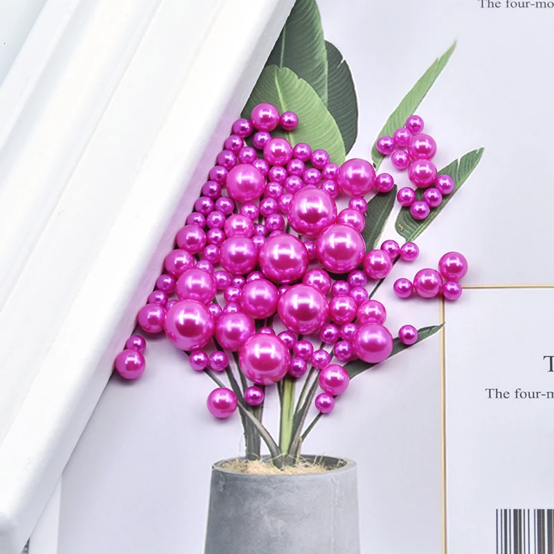 Бусины из абс пластика с имитацией под жемчуг круглые украшения без отверстий