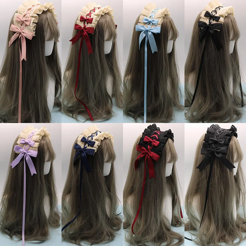 

Japanese Lolita Sister Soft Hair Band Handmade Hairpin Side Lace Clip Sweet Lolita Diary Bowkont Cute Hairband Hair Accessories
