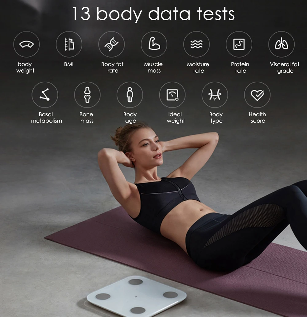 Смарт весы Xiaomi Mi Scale 2 для тела и жира весовые Bluetooth 5 0 приложение монитор