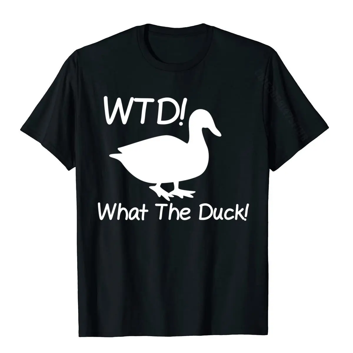 What The Duck Funny Duck T-Shirt Cotton Men T Shirt Printed Tees Fitted Casual Funny Summer Tops Short Sleeve