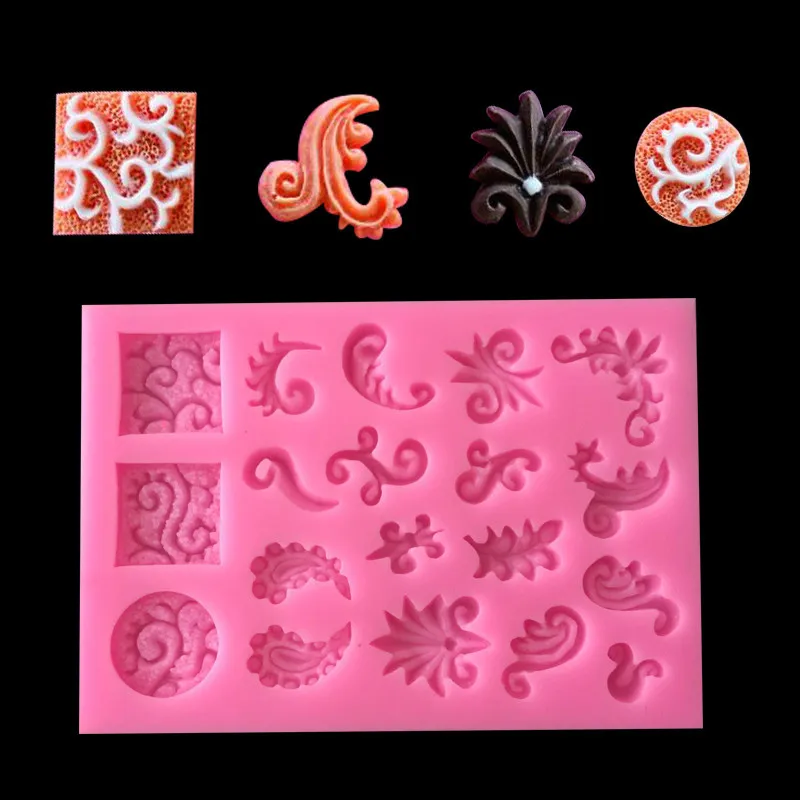 European-Style Relief Silicone Mold Mini Baroque Lace Cashew Flowers Paisley Pattern Epoxy Resin Molds Designer DIY Jewelry