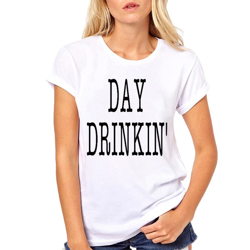 Женская одежда день питья буквы Пиво Вино Милый Летний принт Harajuku Панк Топ
