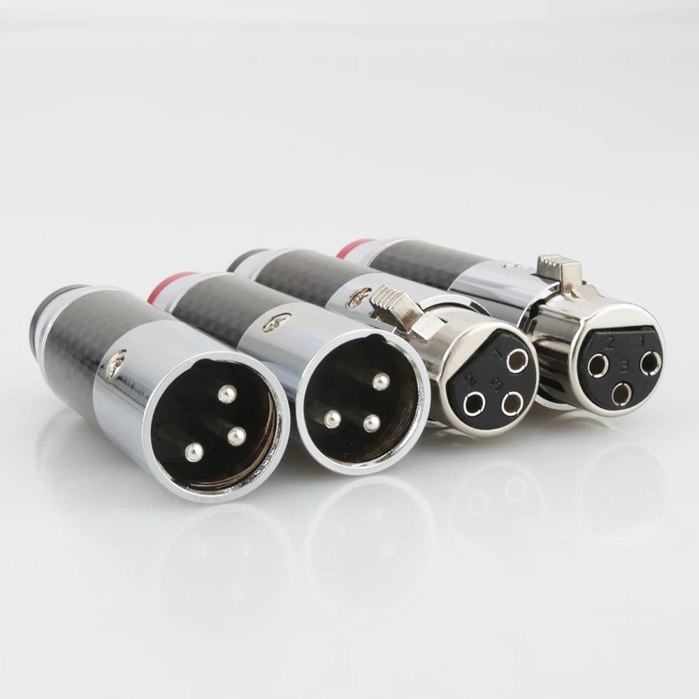 Hi-End Rhodium plated Carbon Fiber audio XLR plug Female 4pcs | Электроника