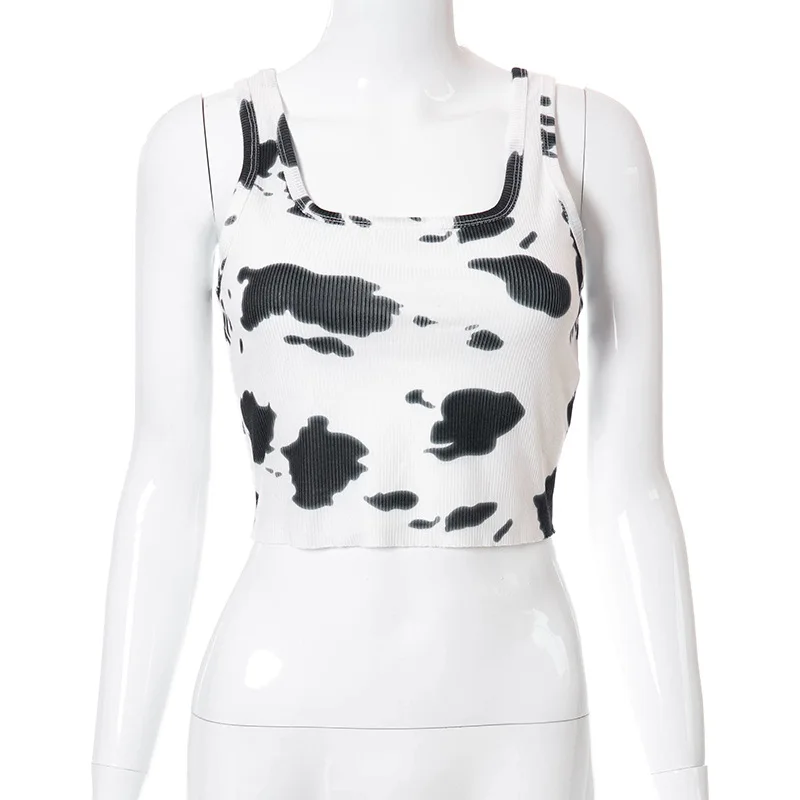

Bow Printing Tank Top Women Summer O Neck Sleeveless White Cute Crop Top Fashion Slim Basic Tops for Women Casual Streetwear