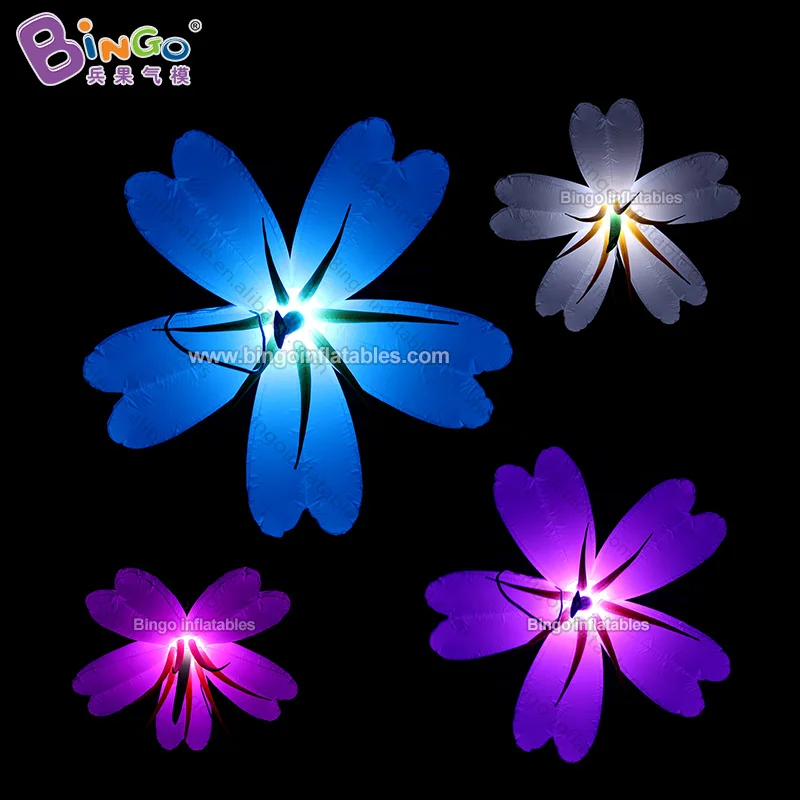 Изменение цветов светодиодное освещение надувной цветок лилии для украшения