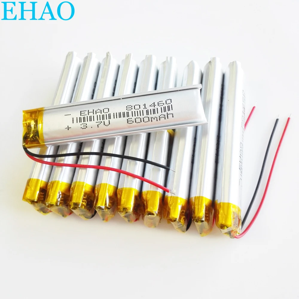 10 шт. 801460 3 7 V 600mAh литий полимерный Перезаряжаемые Батарея для Mp3 GPS камеры DVD
