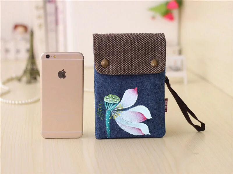 Популярная женская холщовая мини сумка через плечо с мультипликационным принтом