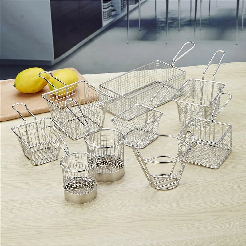 Фишки из нержавеющей стали глубокие корзины для жарки Презентация продуктов