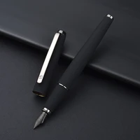 517d hongdian matte black ink full metal silver clip pens titanium classic fountain pen effbent nib pensschool office