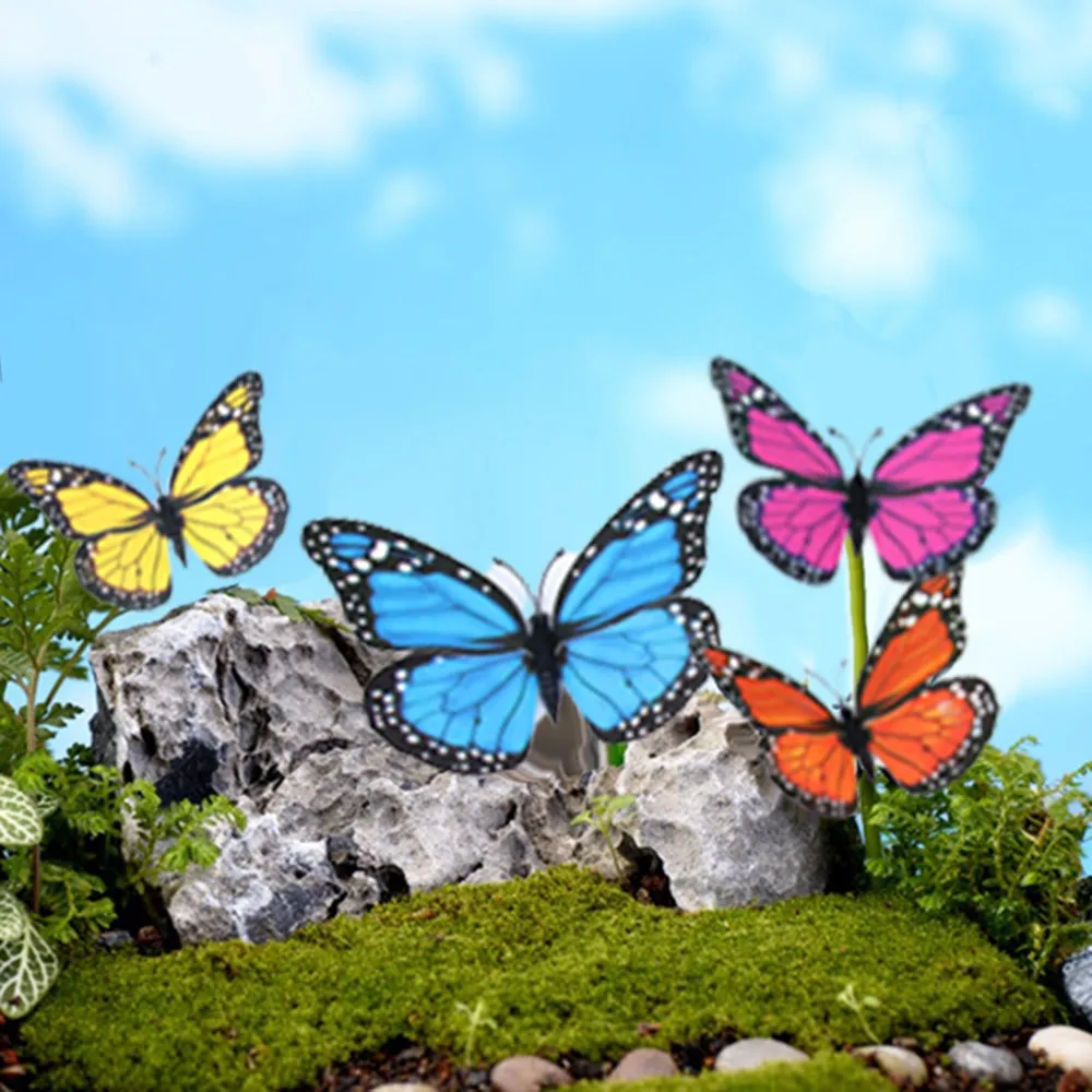

24 Pieces Garden Butterflies Ornaments Set Simulation Dragonflies Wall Art Plant Decoration Yard Patio Party Decor