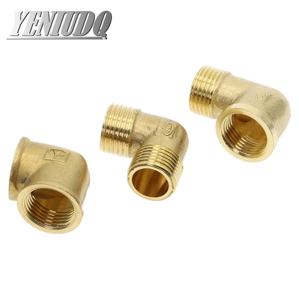 1/8" 1/4" 3/8" 1/2" 3/4" 1" Female x Male Thread 90 Deg Brass Elbow Pipe Fitting Connector Coupler For Water Fuel Copper adapter