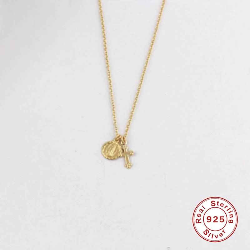 Aide 100% 925 серебро Девы Марии и выбирайте очаровательный крестик кулон ожерелье для