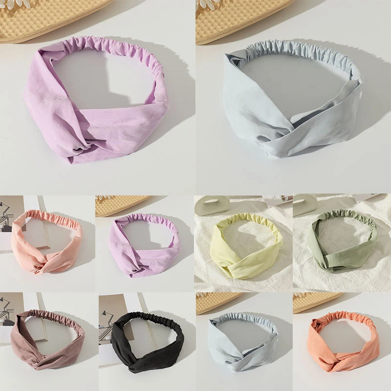 

Fashion Hair Accessories Fashion Women Faux Silk Solid Hairband Simple Elastic Hair Band Headbands Elastic Hair Accessories