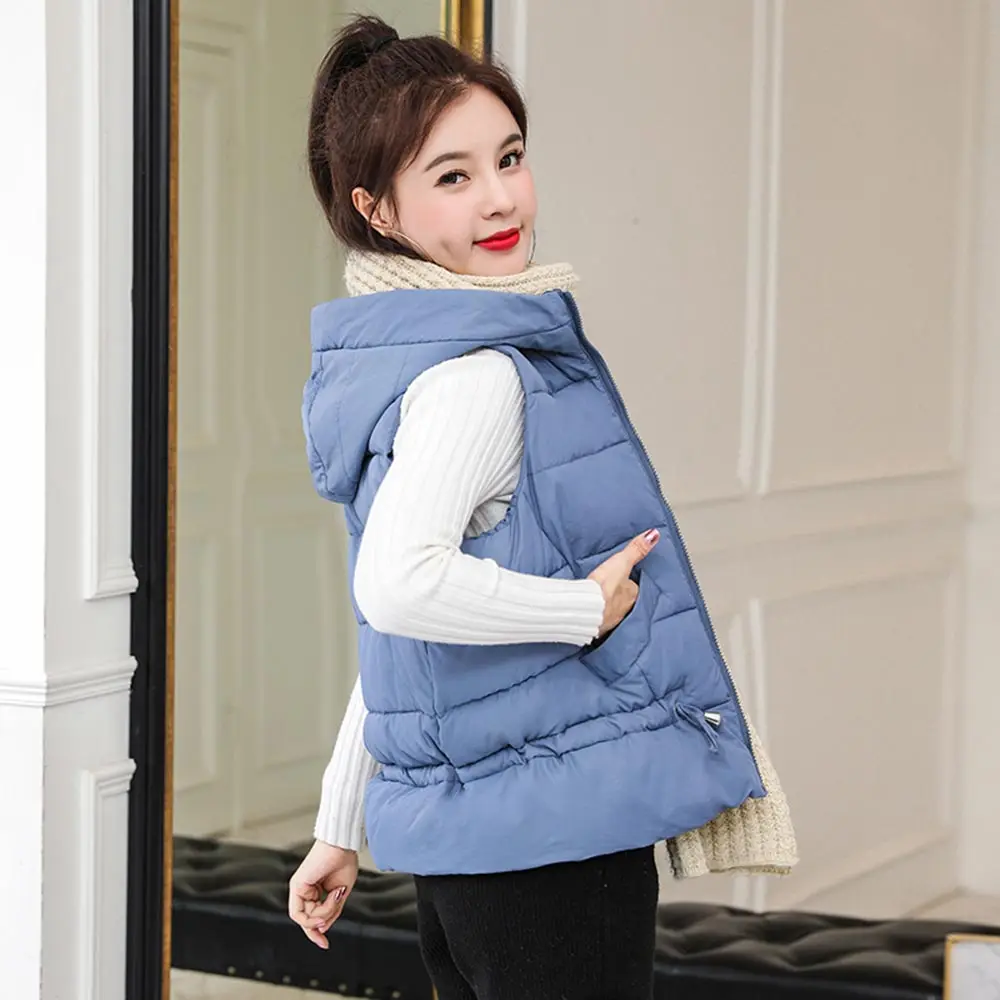 2019 Autumn Winter Basic Jackets Coat Women Vest Solid Hooded Veste Femme Parkas Chalecos Para Mujer Casaco Feminino | Женская одежда