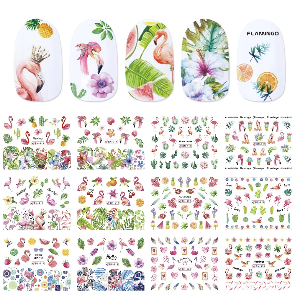 12 дизайнерские наклейки для ногтей набор Смешанные Цветочные геометрические