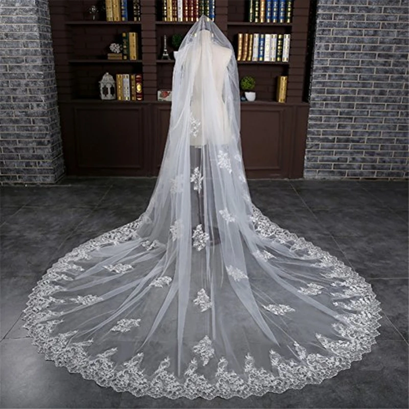 

Womens 3M 1T White Wedding Bridal Veils with Free Comb