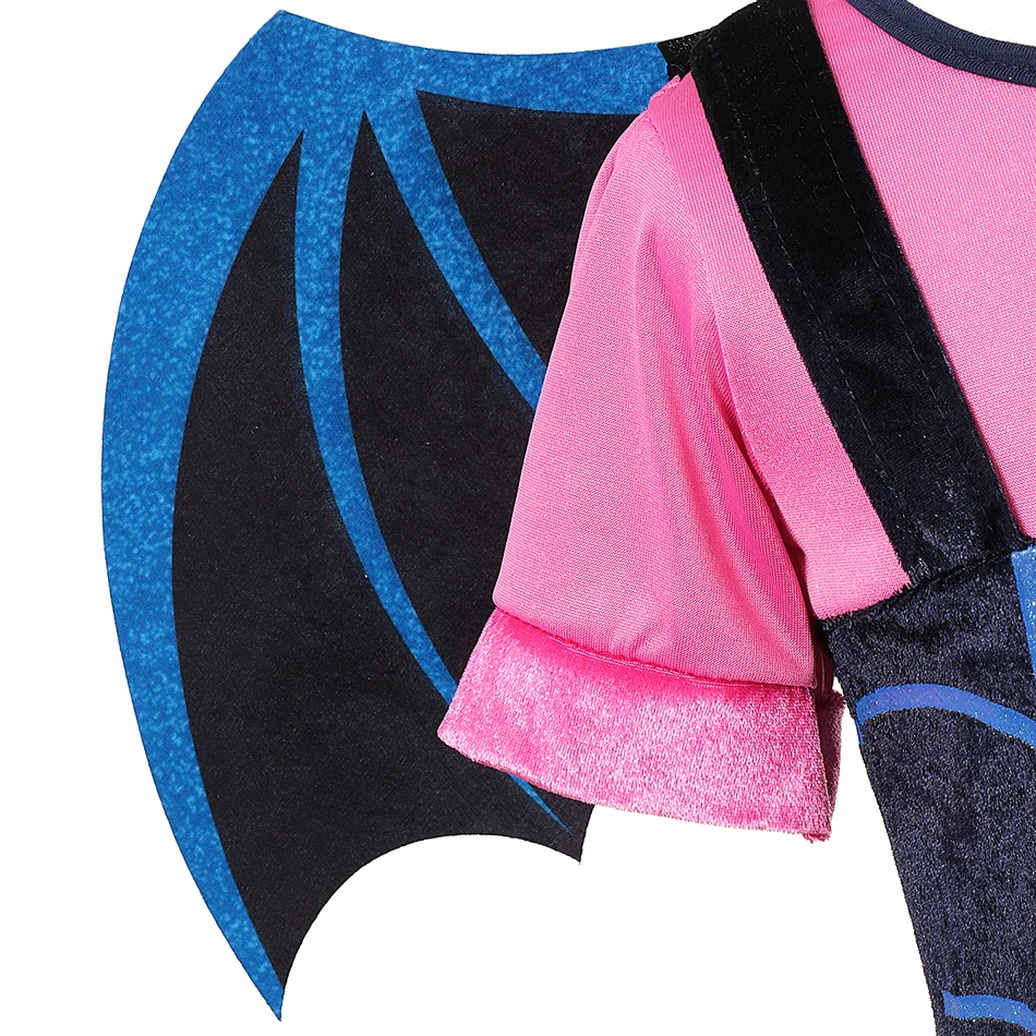 Girls Vampire Dress with Wing Kids Cospay Cartoon Clothing Child Halloween Role Play Gown Sets Vampiric Costume Fancy | Детская одежда